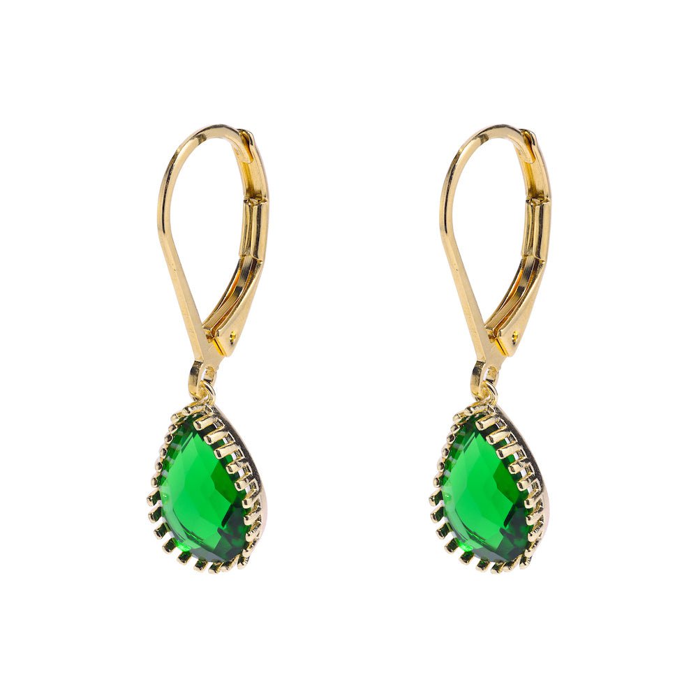 Duo Jewellery Tear Drop Green Earrings
