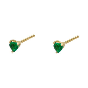 Duo Jewellery Earrings Green Duo heart stud earrings