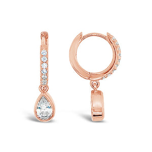 Duo Jewellery Earrings Rose Gold DUO TEAR DROP HUGGIE EARRINGS