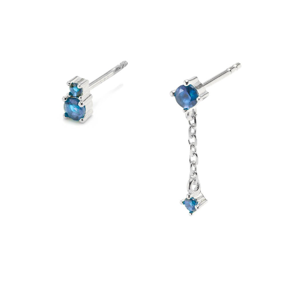 Duo Jewellery Mix And Match Stud And Drop Stone Earrings