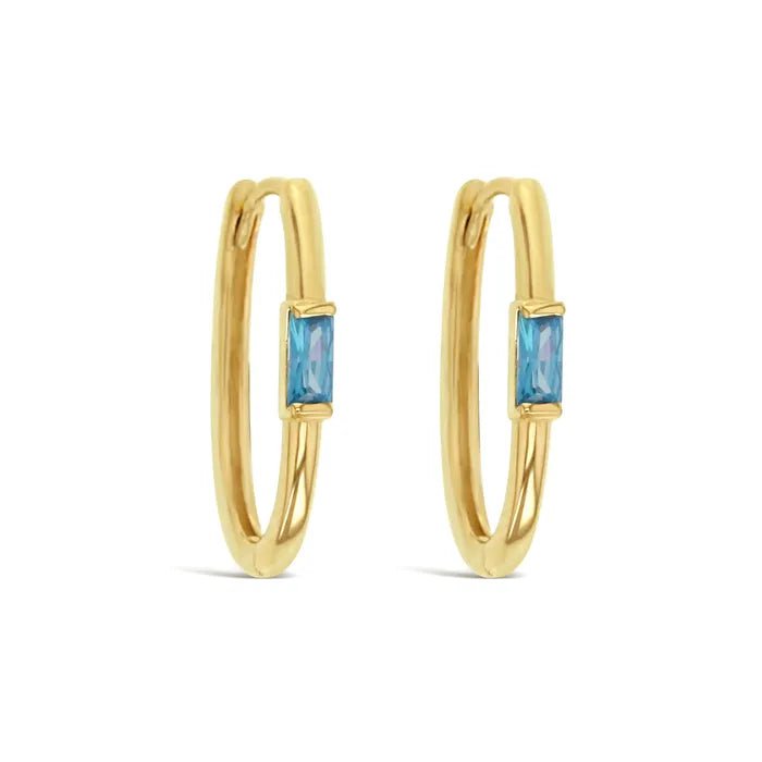 Duo Jewellery Earrings Solid Gold / Aquamarine Luxury Paper Clip Earrings