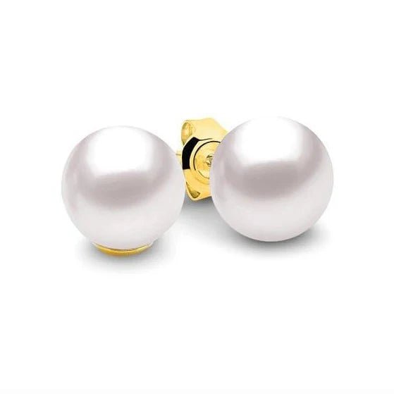 Duo Jewellery Earrings Solid Gold Cosmic Moon Pearl Earrings