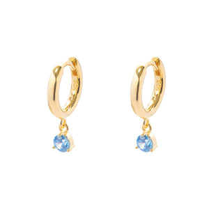 Duo Jewellery Earrings Yellow Gold / Aqua Ava Round Drop Earrings