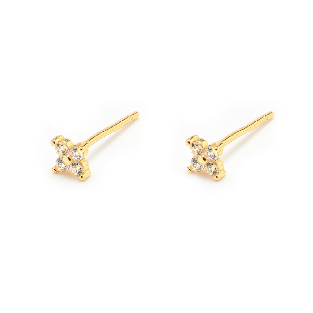 Single stone online stud earrings gold