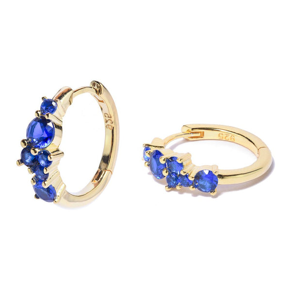 Blue shops stone hoop earrings