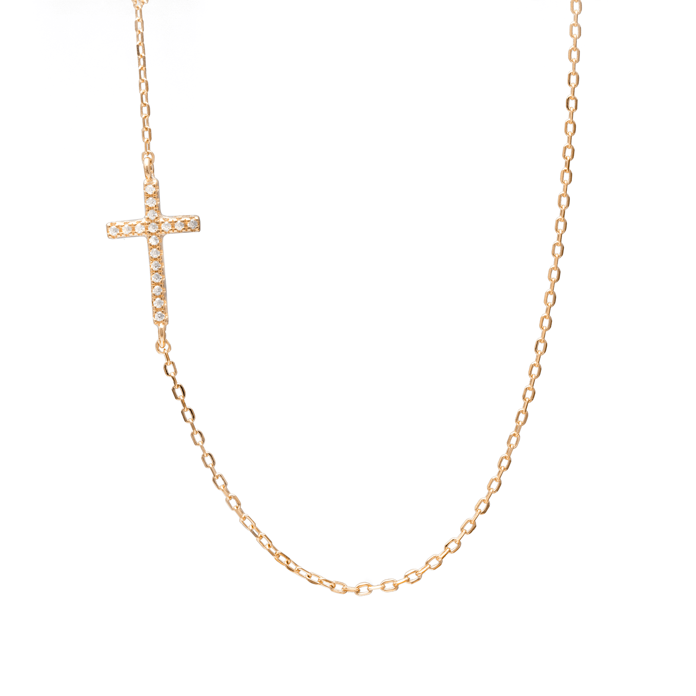 Duo Jewellery Necklaces Yellow Gold Duo Side Cross Necklace