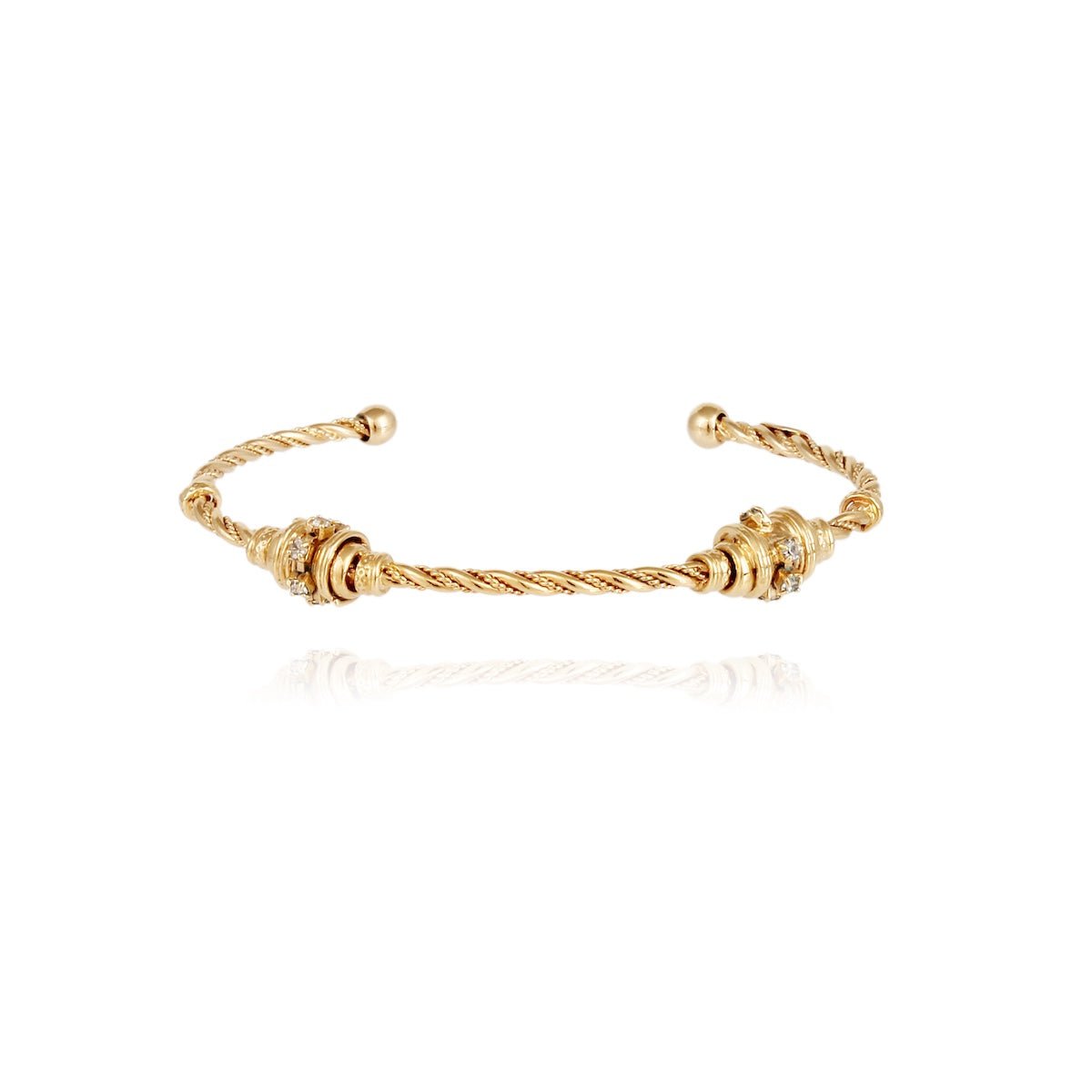 Gas Bracelets Gas Gold Torsade 2 Jonc Bracelet