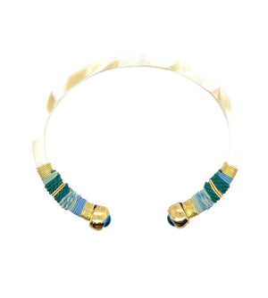 Gas Bracelets Yellow Gold / White Sari Bis Acetate Bracelet