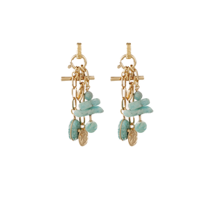 Gas Earrings Yellow Gold / Aqua Sueno Amazonite Earrings