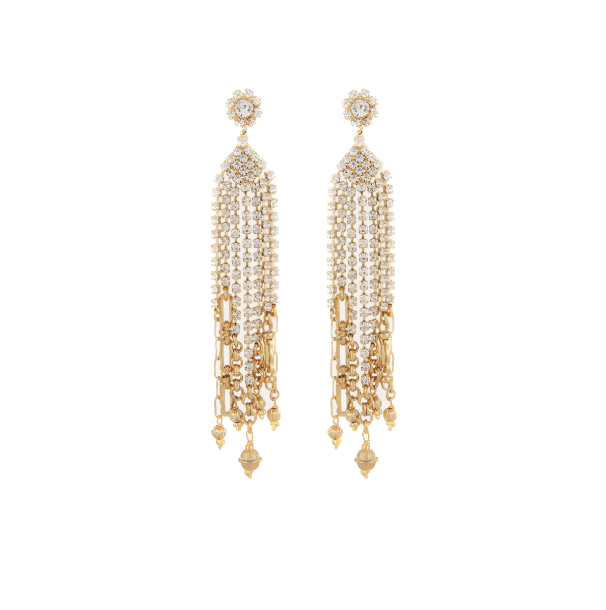 Gas Earrings Yellow Gold Grace Strass Earrings