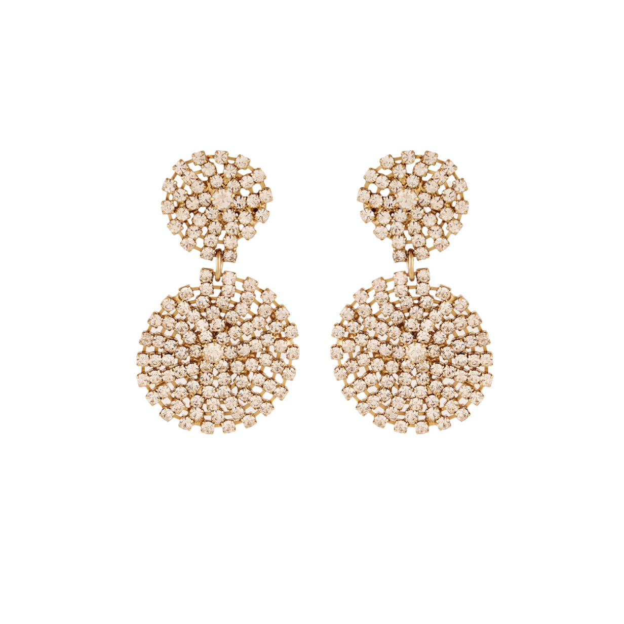 Gas Earrings Yellow Gold Onde Lucky Strass Earrings