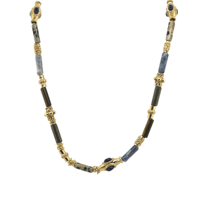 Gas Necklaces Yellow Gold / Brown/Blue Kalis Bis Necklace