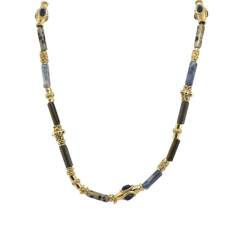 Gas Necklaces Yellow Gold / Brown/Blue Kalis Bis Necklace