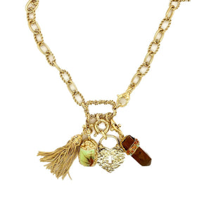 Gas Necklaces Yellow Gold / Green - Heart Constantine Necklace One Off Piece