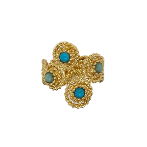 Gas Rings Yellow Gold / Aqua Mistral Liane Ring