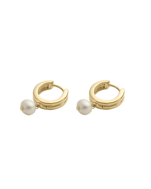 Kirstin Ash Earrings Solace Pearl Hoop Earrings