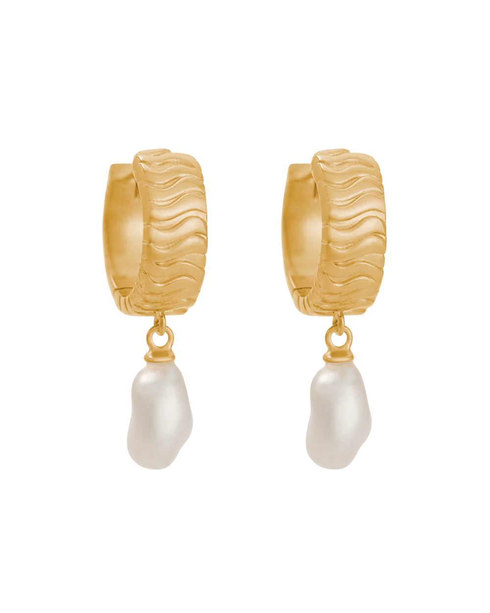 Kirstin Ash Isole Pearl Hoop Earrings Duo Jewellery