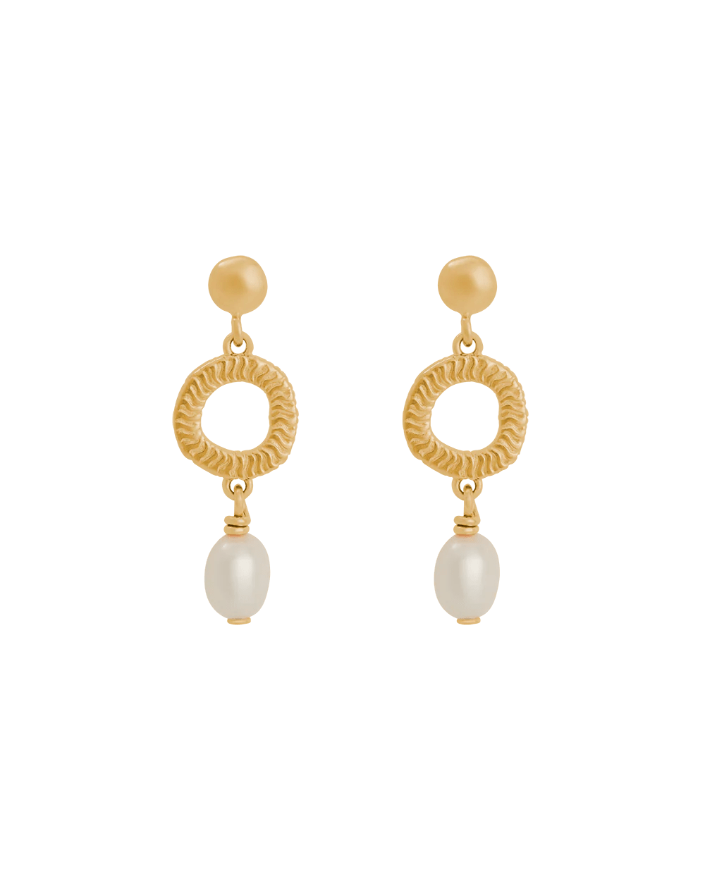 Kirstin Ash Earrings Yellow Gold Isole Pearl Earrings