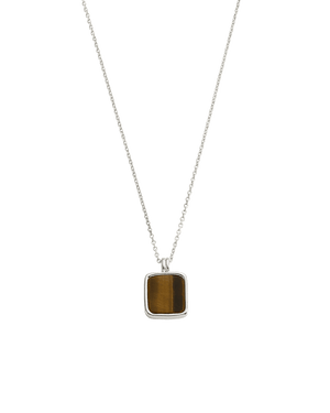 Kirstin Ash Necklaces Silver / Tiger Eye Stone Pendant Necklace