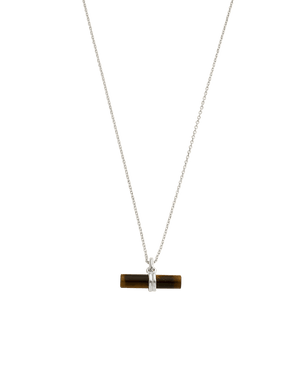 Kirstin Ash Necklaces Silver / Tiger Eye T-Bar Necklace