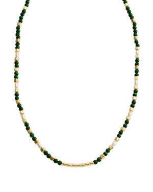 Kirstin Ash Necklaces Yellow Gold / Malachite Beaded Necklace