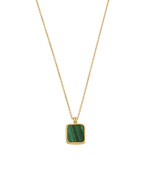 Kirstin Ash Necklaces Yellow Gold / Malachite Stone Pendant Necklace