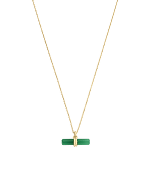 Kirstin Ash Necklaces Yellow Gold / Malachite T-Bar Necklace