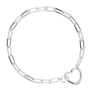 Najo Bracelets Silver Cuore Chain Link Bracelet