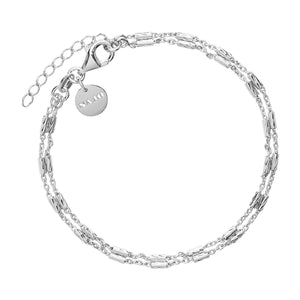 Najo Bracelets Silver Equilibrium Double-Strand Bracelet