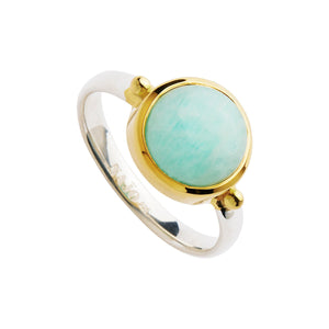 Najo Earrings Azzurro Amazonite Two-Tone Ring