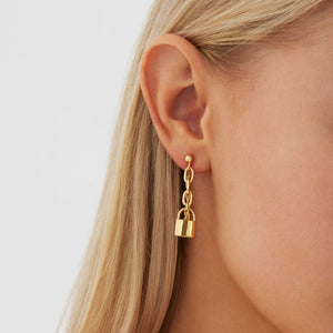 Najo Earrings Love Lock Chain Stud Earrings