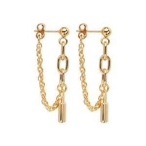 Najo Earrings Love Lock Chain Stud Earrings