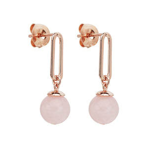 Najo Earrings Rose Gold Alba Rose Quartz Earrings