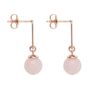 Najo Earrings Rose Gold Alba Rose Quartz Earrings