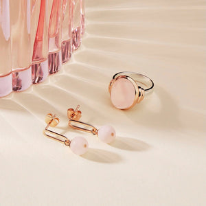 Najo Earrings Rose Gold Alba Rose Quartz Earrings