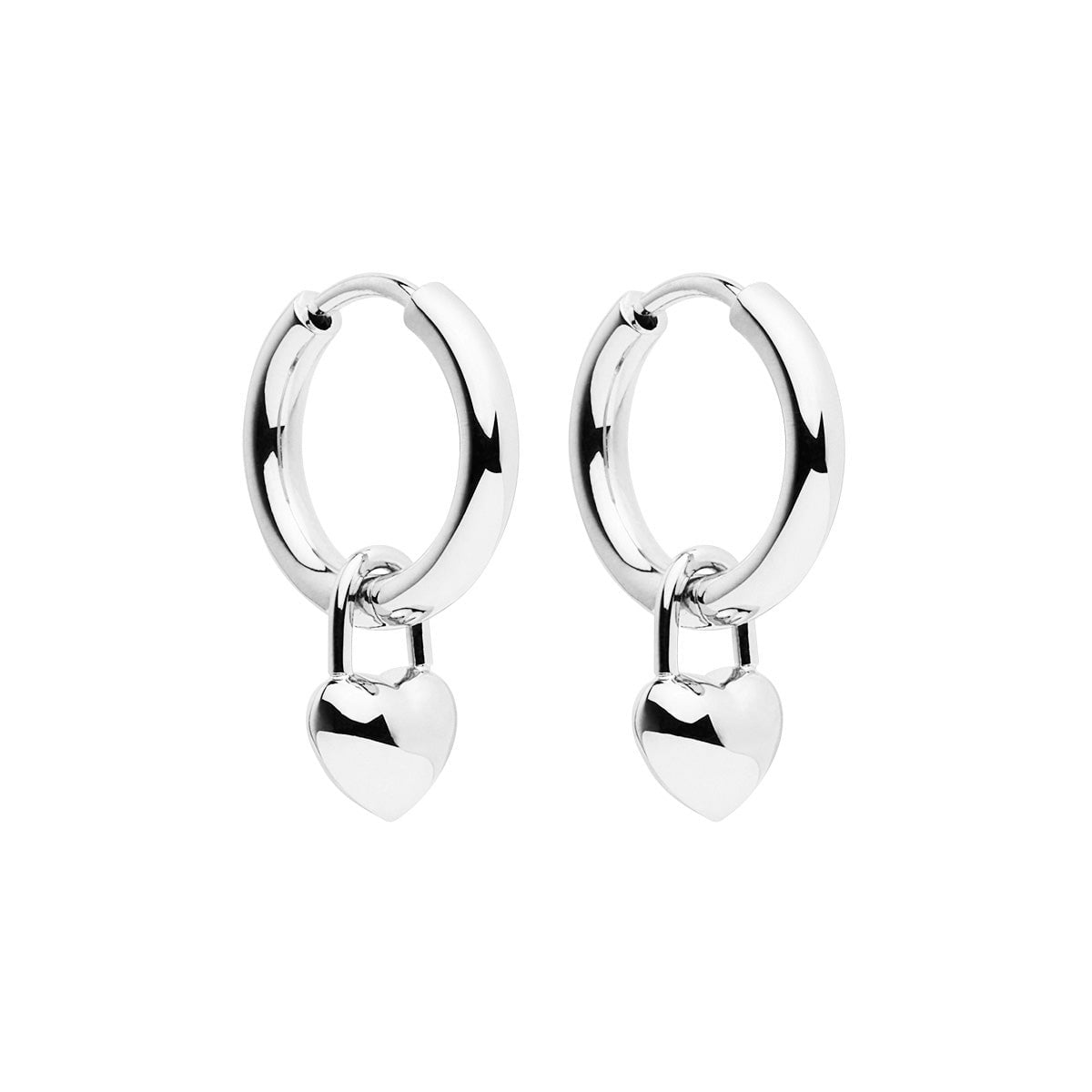 Najo Earrings Silver Amore Hoop Earrings