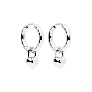 Najo Earrings Silver Amore Hoop Earrings