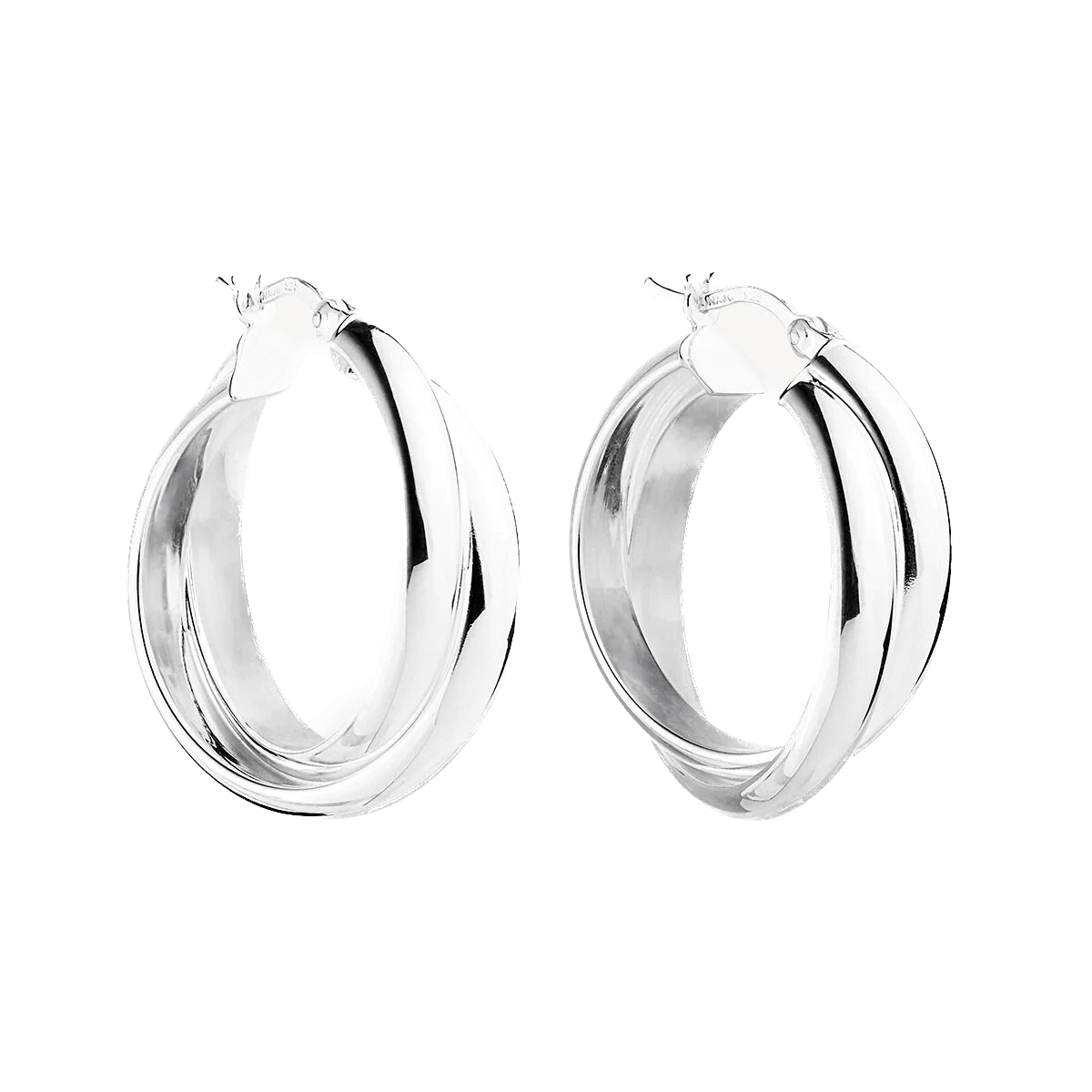 Najo Earrings Silver Honeysuckle Hoop Earrings