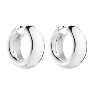 Najo Earrings Silver Panorama Hoop Earrings