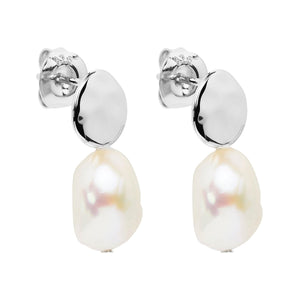 Najo Earrings Silver Renaissance Pearl Earrings