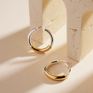 Najo Earrings Two Tone Amalfi Hoop Earrings