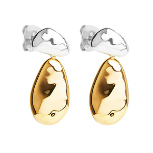 Najo Earrings Two Tone Double Pebblet Stud Earrings