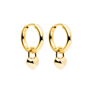 Najo Earrings Yellow Gold Amore Hoop Earrings