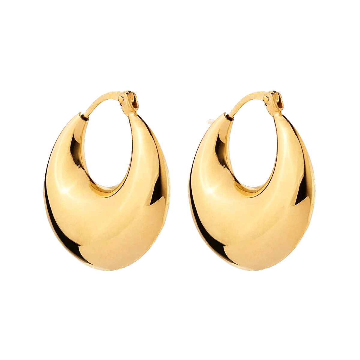 Najo Earrings Silver Billow Hoop Earrings