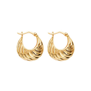 Najo Earrings Yellow Gold Cloud Catcher Hoop Earrings