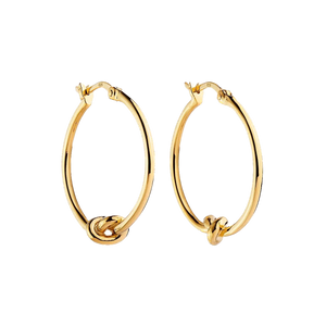 Najo Earrings Yellow Gold Nature's knot Hoop Earrings