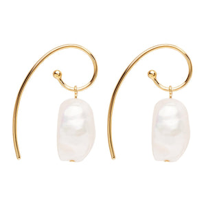 Najo Earrings Yellow Gold Seabell Pearl Earrings