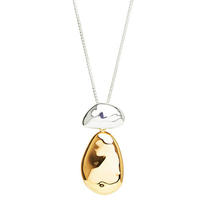 Najo Necklaces Two Tone Double Pebblet Two-Tone Pendant