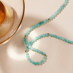 Najo Necklaces Yellow Gold Azzurro Amazonite Necklace