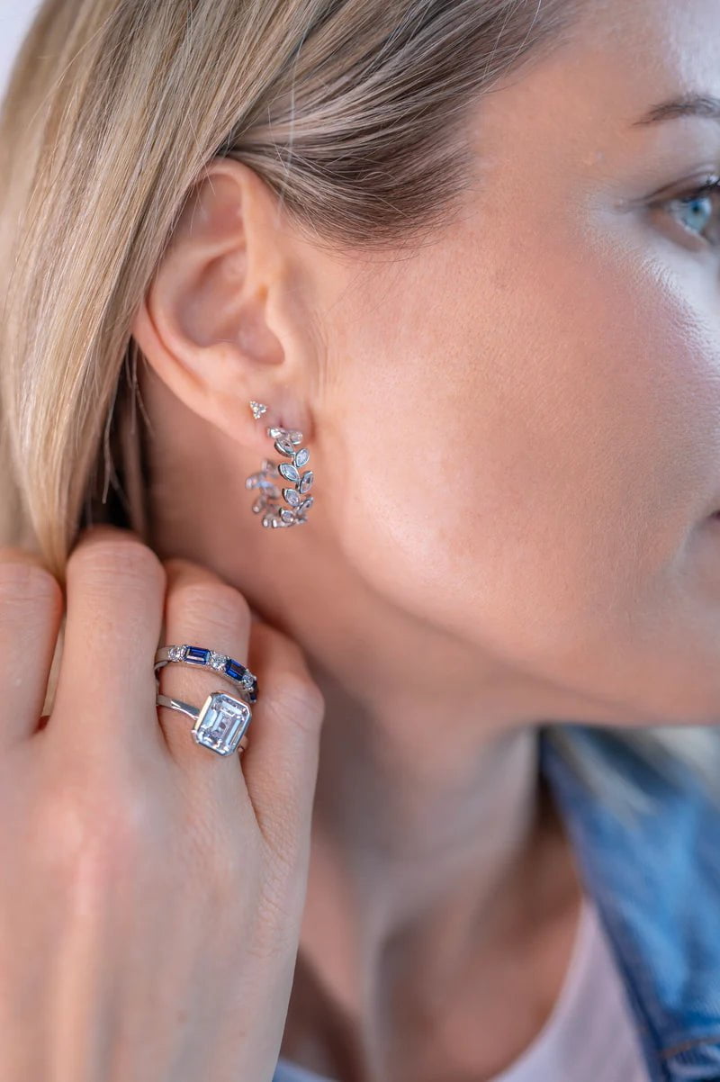 Sybella Zimi Leaf Hoop Earrings Duo Jewellery